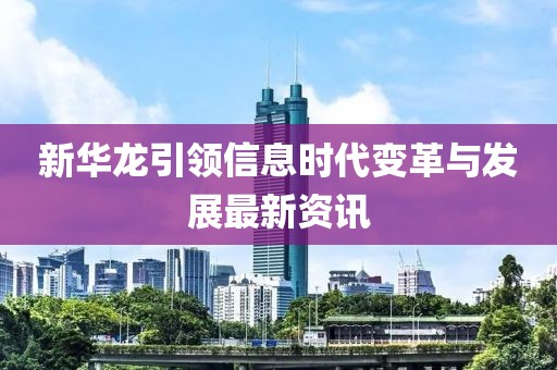 新华龙引领信息时代变革与发展最新资讯