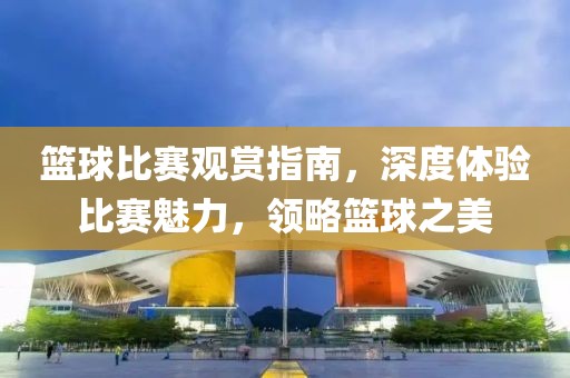 篮球比赛观赏指南，深度体验比赛魅力，领略篮球之美