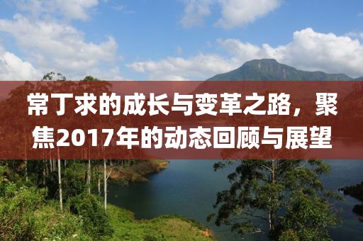 常丁求的成长与变革之路，聚焦2017年的动态回顾与展望