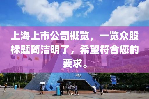 上海上市公司概览，一览众股标题简洁明了，希望符合您的要求。