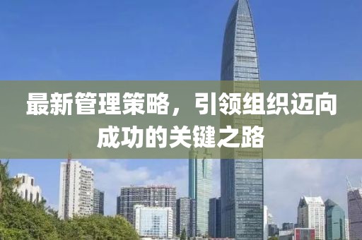 最新管理策略，引领组织迈向成功的关键之路