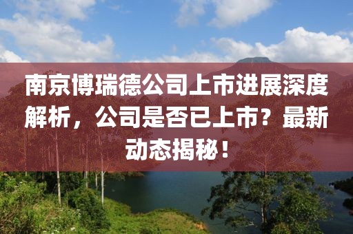 南京博瑞德公司上市进展深度解析，公司是否已上市？最新动态揭秘！