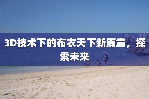 3D技术下的布衣天下新篇章，探索未来