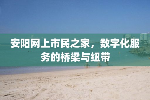 安阳网上市民之家，数字化服务的桥梁与纽带