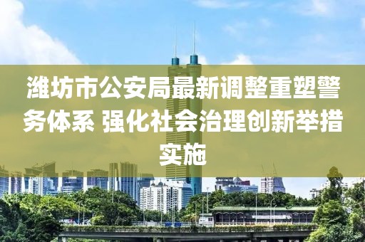 潍坊市公安局最新调整重塑警务体系 强化社会治理创新举措实施