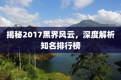 揭秘2017黑界风云，深度解析知名排行榜