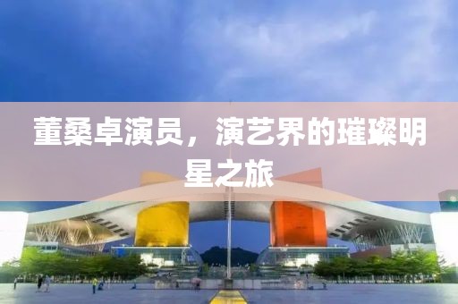 董桑卓演员，演艺界的璀璨明星之旅