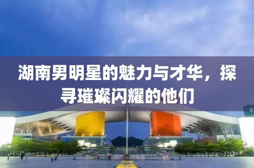 湖南男明星的魅力与才华，探寻璀璨闪耀的他们