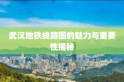 武汉地铁线路图的魅力与重要性揭秘