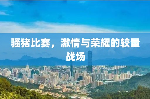 骚猪比赛，激情与荣耀的较量战场