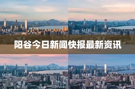 阳谷今日新闻快报最新资讯