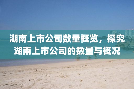 湖南上市公司数量概览，探究湖南上市公司的数量与概况