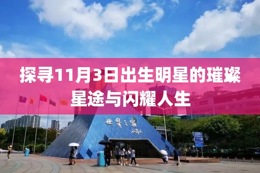 探寻11月3日出生明星的璀璨星途与闪耀人生