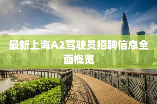 最新上海A2驾驶员招聘信息全面概览