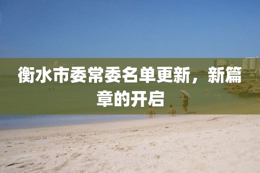 衡水市委常委名单更新，新篇章的开启