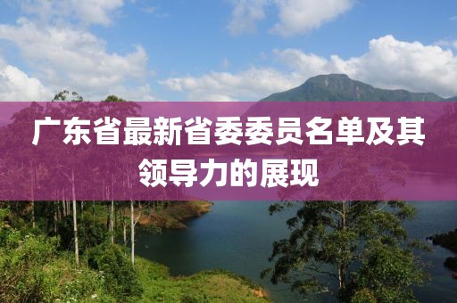 广东省最新省委委员名单及其领导力的展现