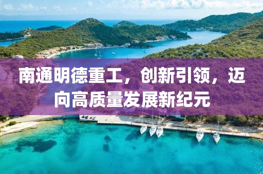 南通明德重工，创新引领，迈向高质量发展新纪元