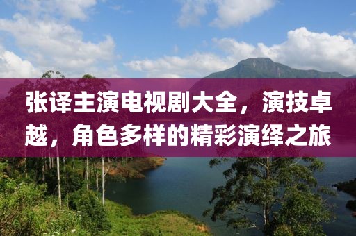 张译主演电视剧大全，演技卓越，角色多样的精彩演绎之旅