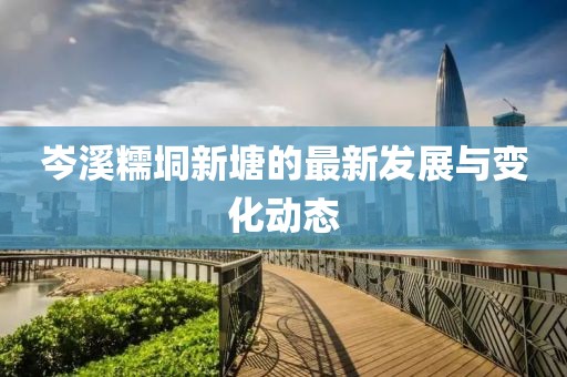 岑溪糯垌新塘的最新发展与变化动态