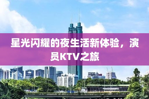 星光闪耀的夜生活新体验，演员KTV之旅