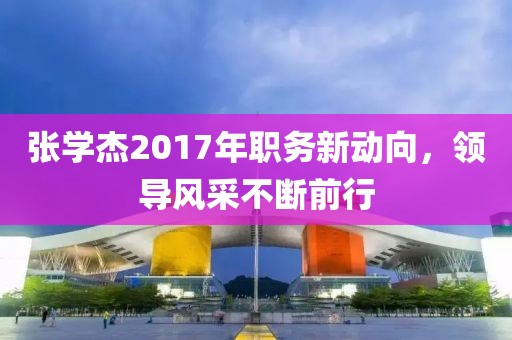张学杰2017年职务新动向，领导风采不断前行