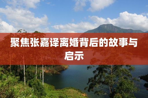 聚焦张嘉译离婚背后的故事与启示