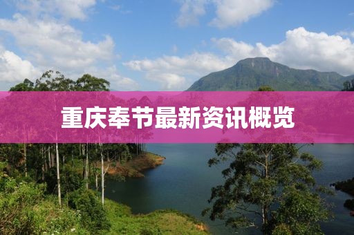 重庆奉节最新资讯概览