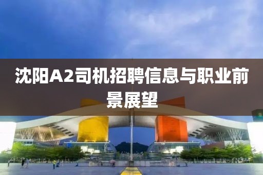 沈阳A2司机招聘信息与职业前景展望