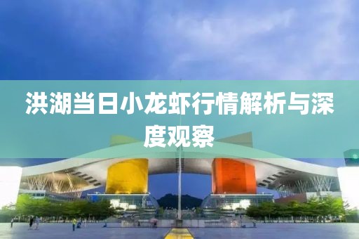 洪湖当日小龙虾行情解析与深度观察