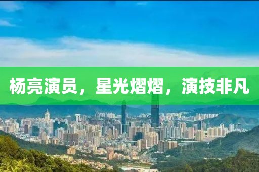 杨亮演员，星光熠熠，演技非凡