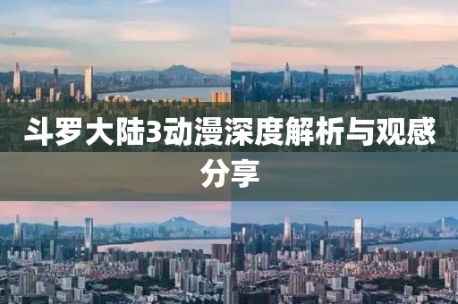 斗罗大陆3动漫深度解析与观感分享