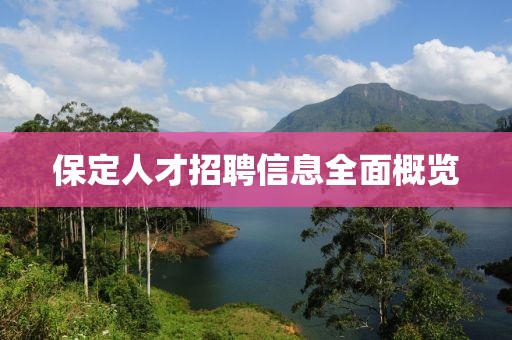 保定人才招聘信息全面概览