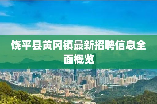 饶平县黄冈镇最新招聘信息全面概览