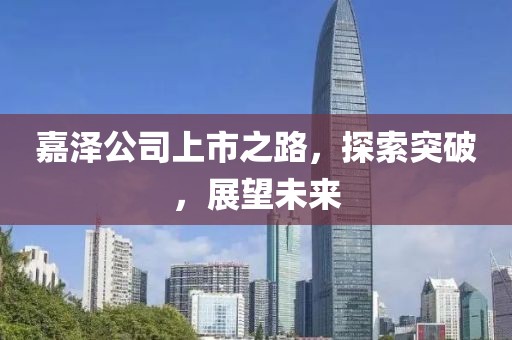 嘉泽公司上市之路，探索突破，展望未来