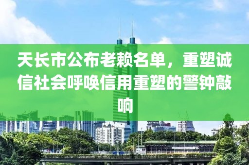 天长市公布老赖名单，重塑诚信社会呼唤信用重塑的警钟敲响