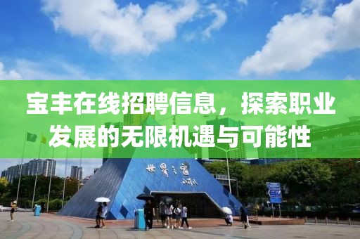 宝丰在线招聘信息，探索职业发展的无限机遇与可能性