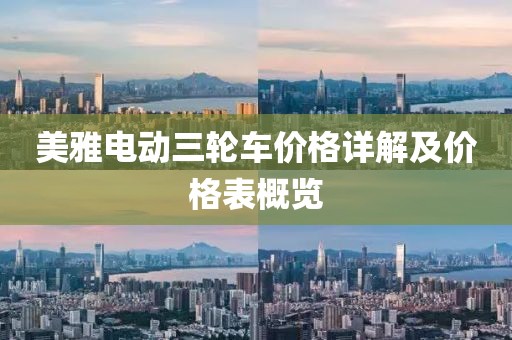 美雅电动三轮车价格详解及价格表概览