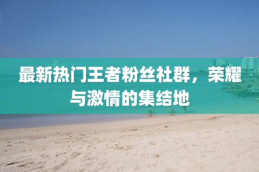 最新热门王者粉丝社群，荣耀与激情的集结地