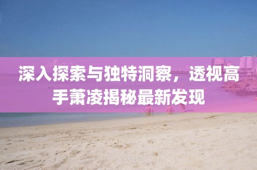 深入探索与独特洞察，透视高手萧凌揭秘最新发现