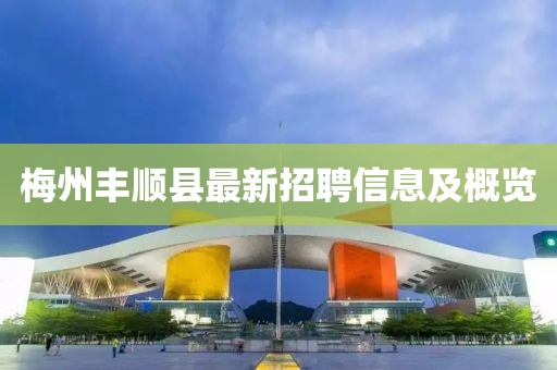 梅州丰顺县最新招聘信息及概览