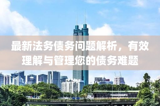 最新法务债务问题解析，有效理解与管理您的债务难题