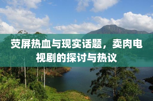 荧屏热血与现实话题，卖肉电视剧的探讨与热议