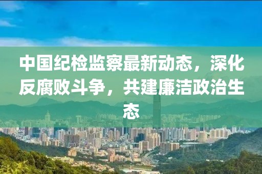 中国纪检监察最新动态，深化反腐败斗争，共建廉洁政治生态