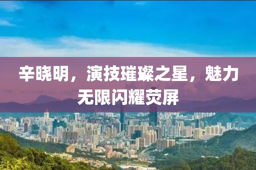 辛晓明，演技璀璨之星，魅力无限闪耀荧屏