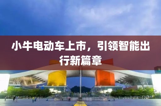 小牛电动车上市，引领智能出行新篇章