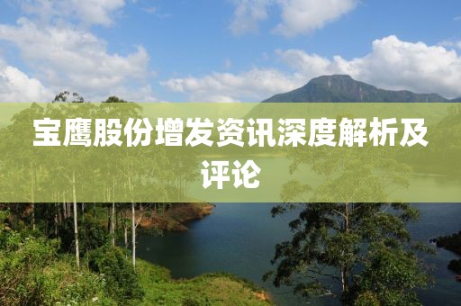 宝鹰股份增发资讯深度解析及评论