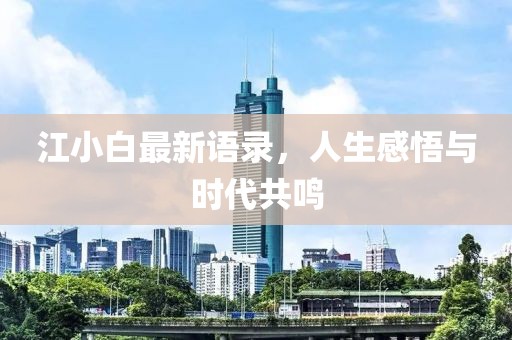 江小白最新语录，人生感悟与时代共鸣