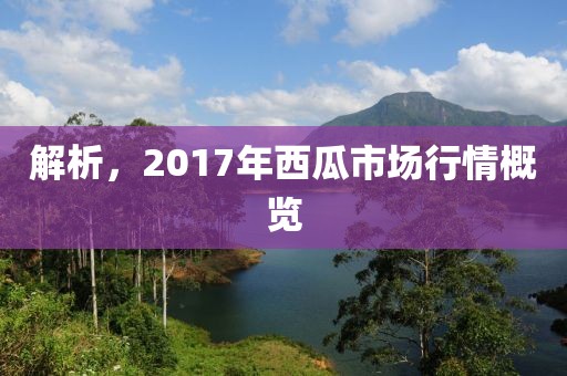 解析，2017年西瓜市场行情概览