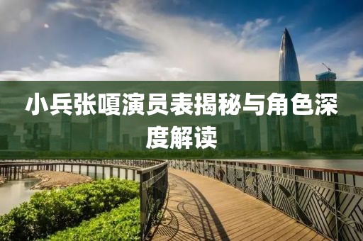 小兵张嗄演员表揭秘与角色深度解读
