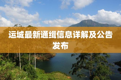 运城最新通缉信息详解及公告发布